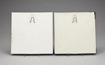 VÄGGPLATTOR, stengods, 2 st, Lisa Larson, Gustavsberg, 1962-1967.