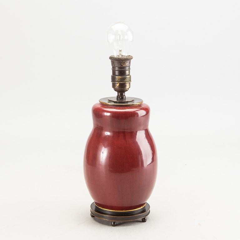 Carl Halier, table lamp, stoneware , the bronze base by  Knud Andersen, Royal Copenhagen.