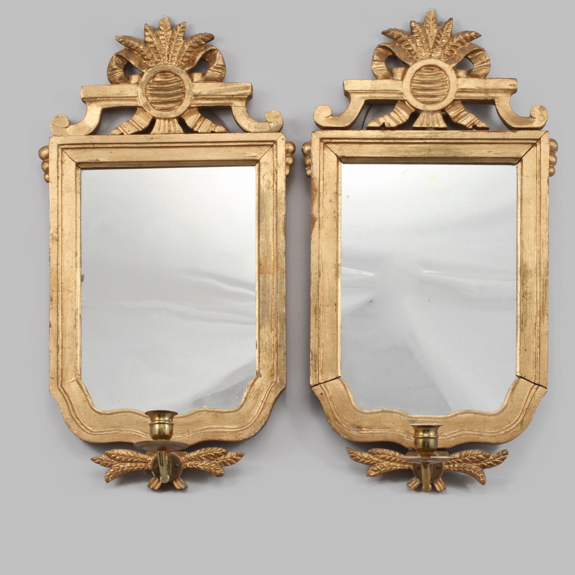 SPEGELLAMPETTER, ett par, gustaviansk stil, 1900-tal.