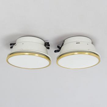 Arne Jacobsen, A pair of 'Munkegaard' ceiling lights for Louis Poulsen, Denmark.