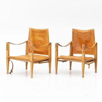 Kaare Klint, Armchairs, “Safari”, a pair, Rud. Rasmussens Snedkerier, Denmark, second half of the 20th century.