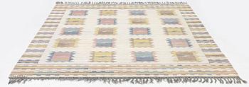 Märta Måås-Fjetterström, a carpet, 'Ljusa plador', flat weave, c. 257 x 203 cm, signed AB MMF.
