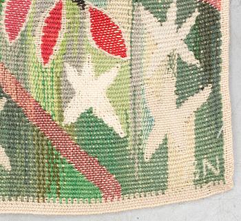 Barbro Nilsson, a textile, "Grön kvist", tapestry weave, ca 210-212 x 59-60,5 cm, signed AB MMF BN.