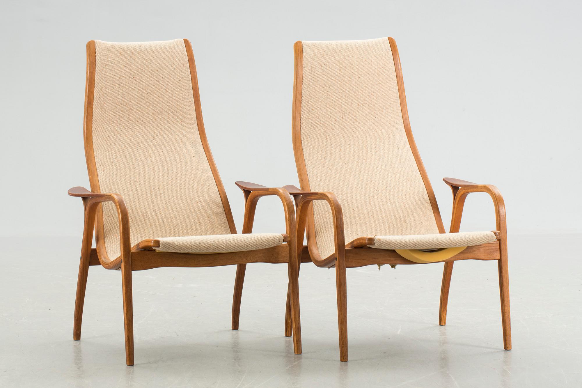 FÅTÖLJER, ett par, "Lamino", Yngve Ekström, Swedese.