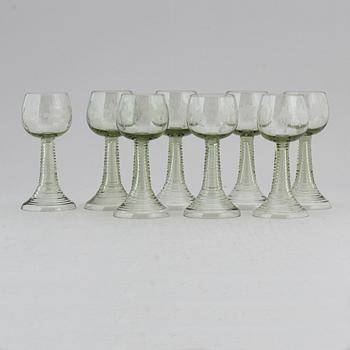 VITVINSREMMARE, 8 st, glas, 1900-tal.