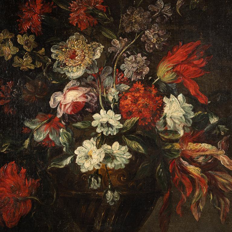 Jean-Baptiste Monnoyer Attributed to, Still life with flower in an urn.