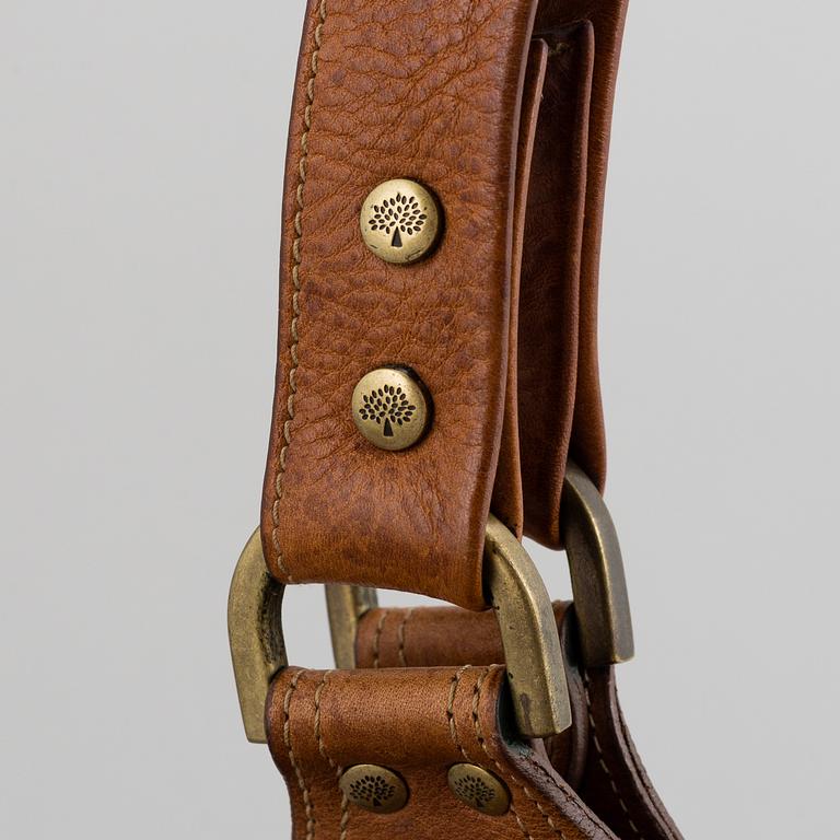 MULBERRY, a tan leather bag.