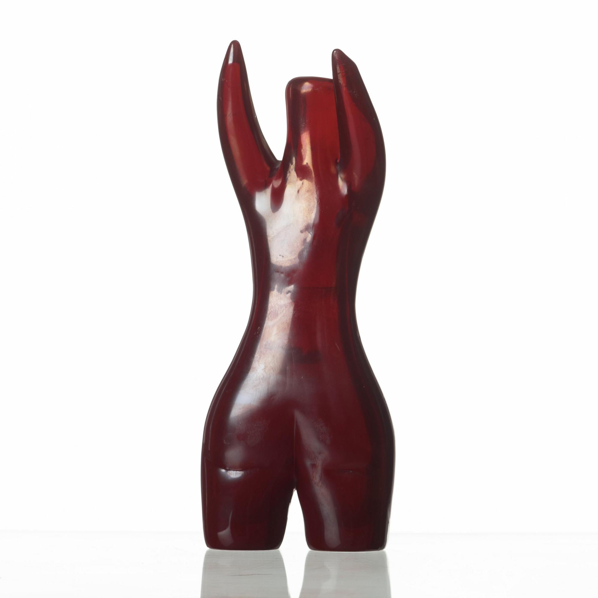 Fulvio Bianconi, A Fulvio Bianconi glass vase in the shape of a woman 'Sirena', Venini, Murano, Italy 1950's.