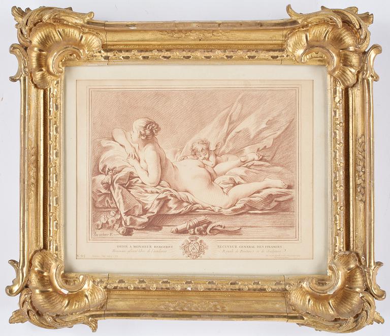 FRANCOIS BOUCHER, efter, crayongravyr, 1800-tal.