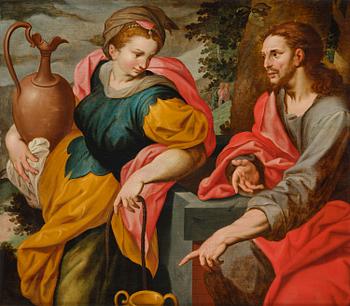 796A. Frans Floris dä, circle of, Jesus meets the Samaritan woman at the well.