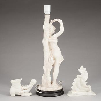 BORDSLAMPA, KONSOL och FIGURIN, parian.