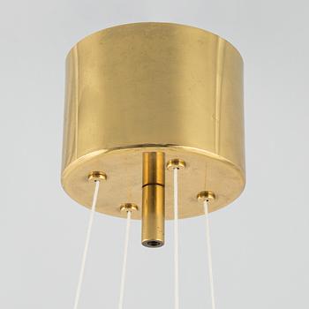 Hans-Agne Jakobsson, an eight-light brass chandelier from Markaryd, later part of the 20th Century.