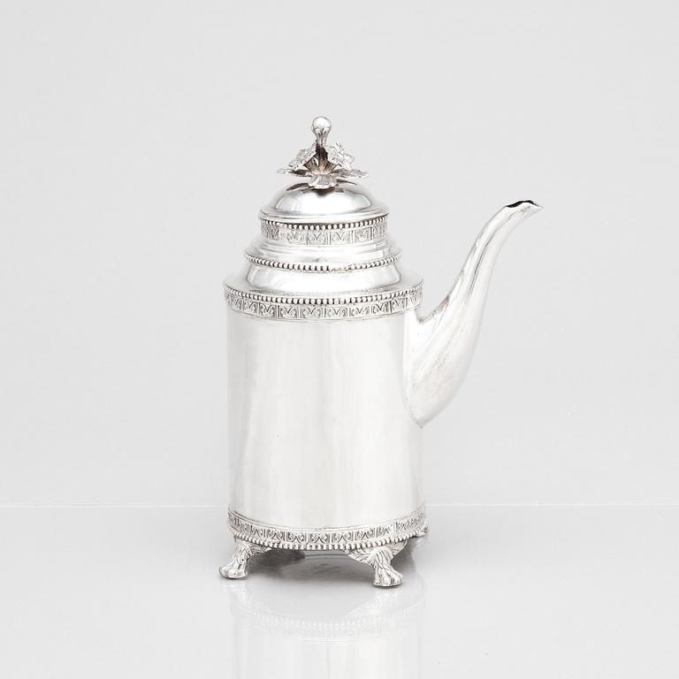 A Swedish 18th century silver coffee-pot, mark of Anders Dunderberg, Gävle 1792.