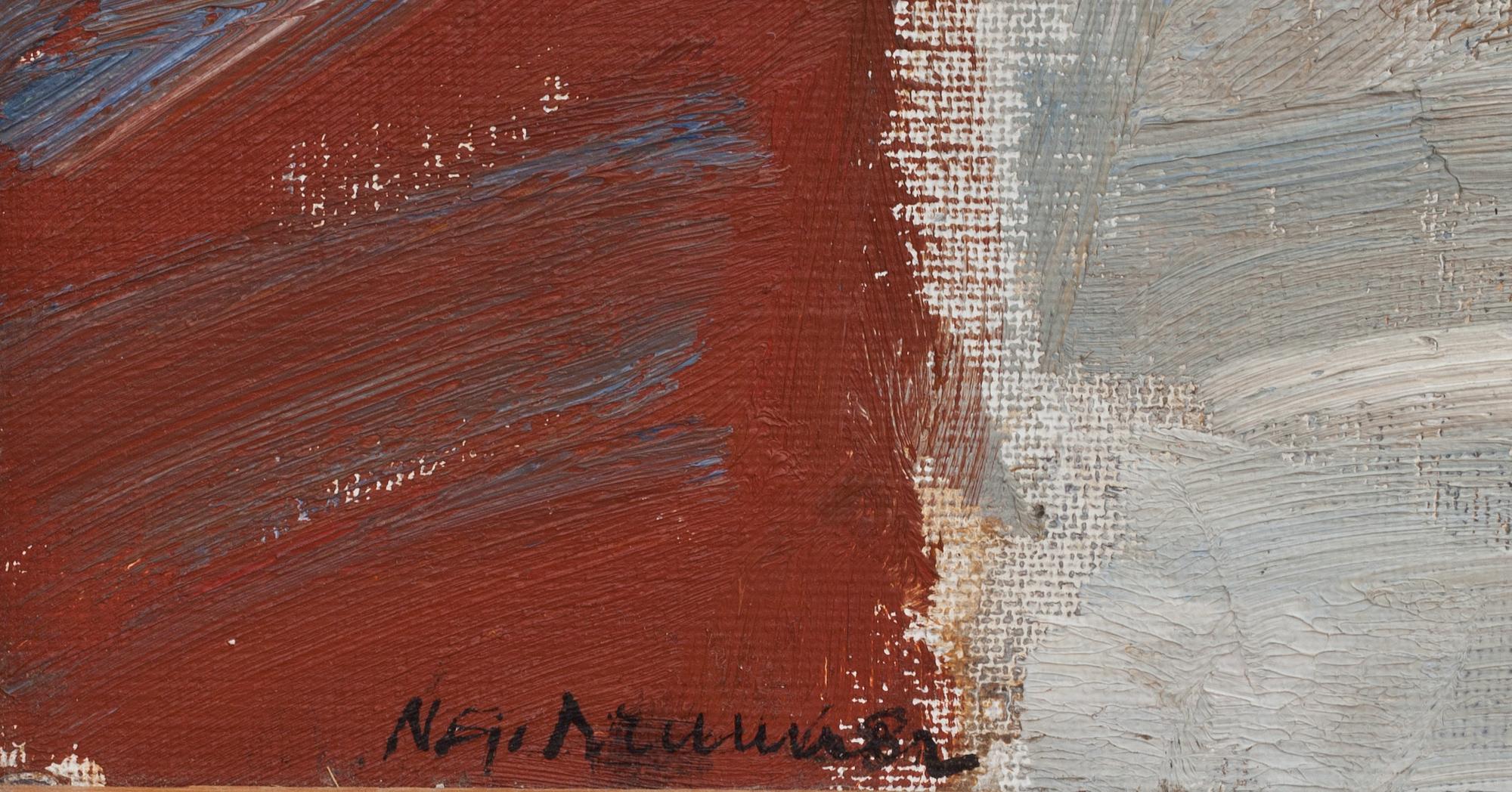 NILS-GÖRAN BRUNNER, olja på uppfodrad duk, signerad.