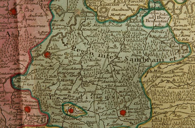 KARTA, kolorerad. Tobias Conrad Lotter. 1700-tal.
