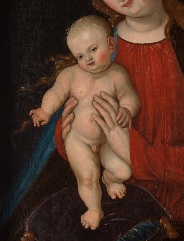 Lucas Cranach d.ä. Follower of, The Madonna and Child.