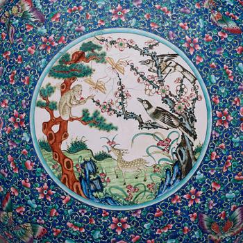 A enamel on copper box with cover, Qing dynasty presumably late 18th century.