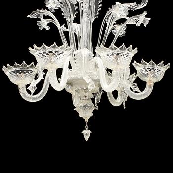 A mid 20th Century Italian, glass chandelier.