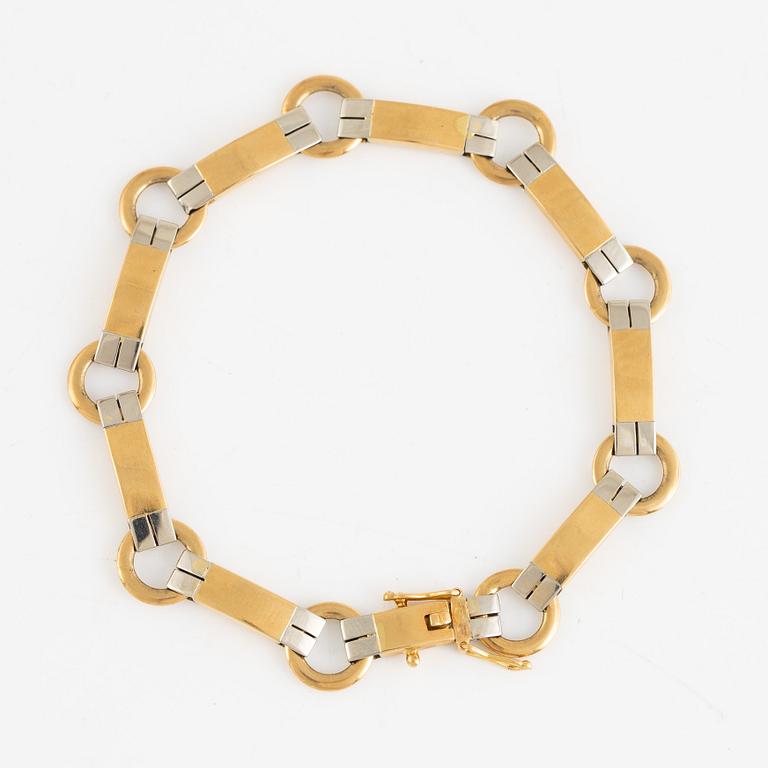 Armlänk, 18 k guld, svensk importstämpel.