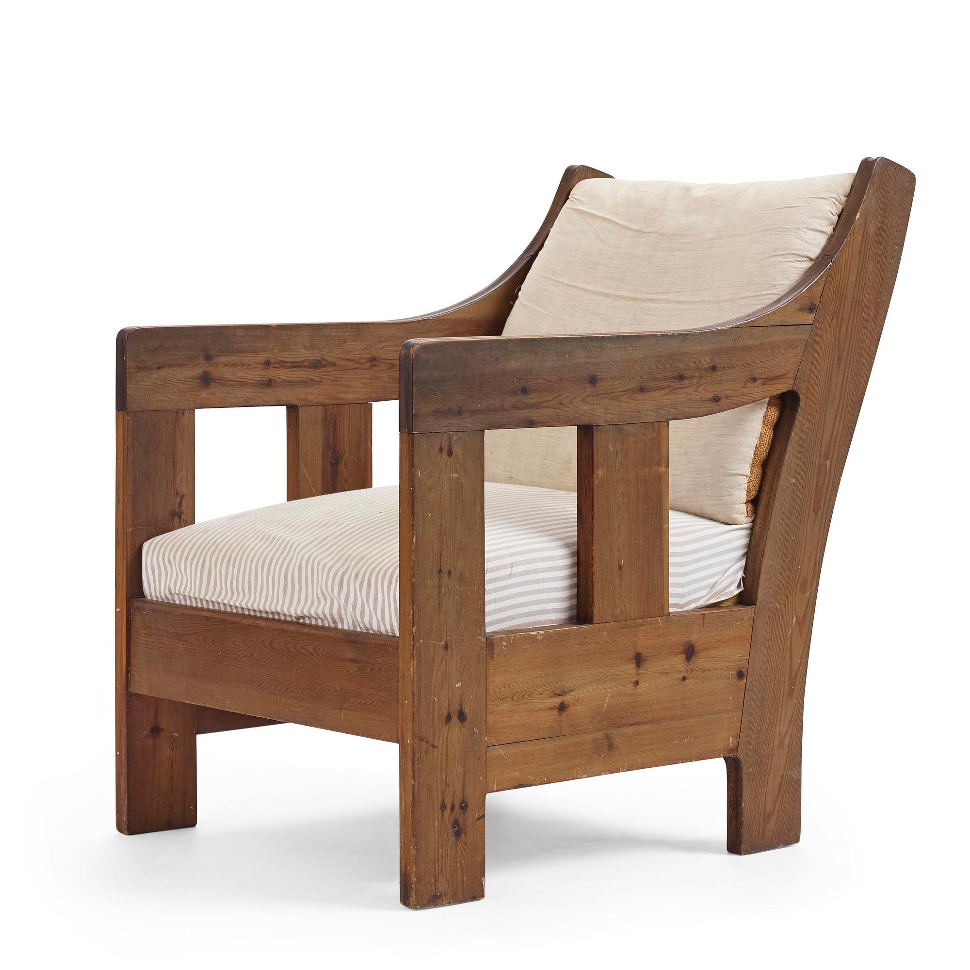 Carl Westman, a stained pine armchair, Sweden, ca 1910.
