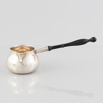 A silver brandy pan, Birmingham, England, early 20th Century.