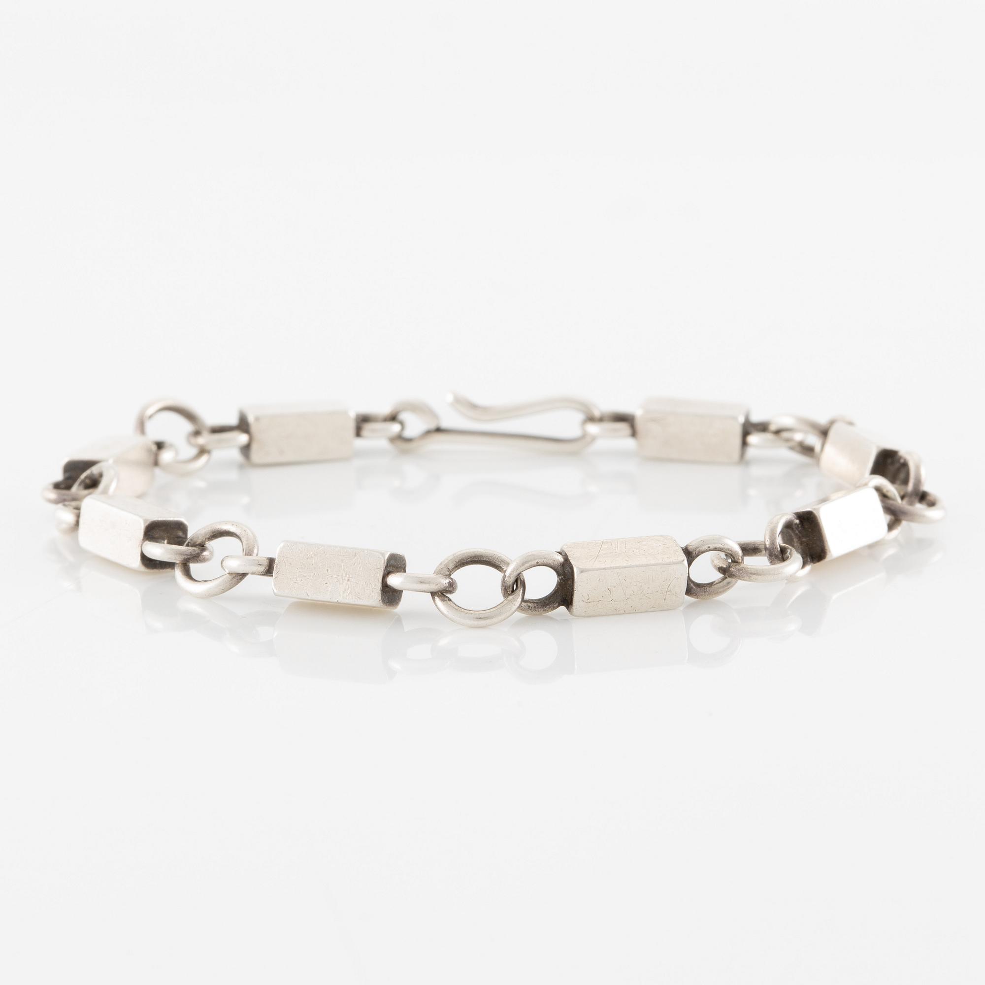 Armband, silver, stavlänkar.