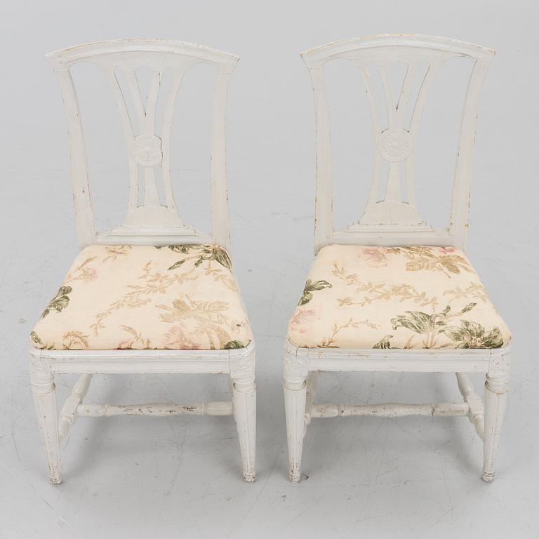 A pair of Gustavian chairs by J. Lindgren (master in Stockholm 1770-1800).