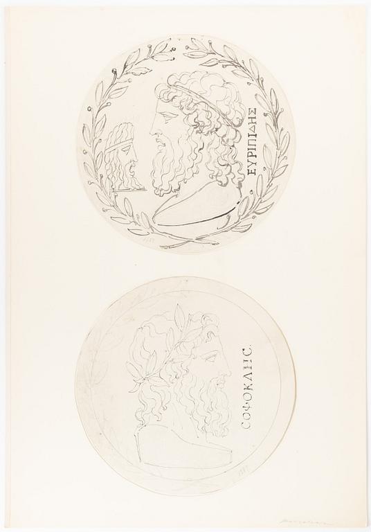 Louis Masreliez, attributed to, ink drawings, 2.