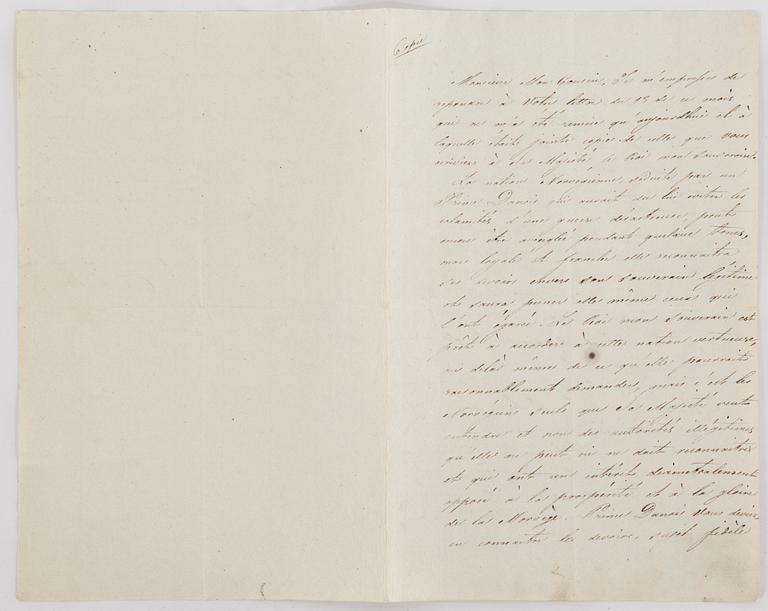 SAMTIDA BREVAVSKRIFTER, 4 st, Prins Christian Fredrik av Danmark-Kronprins Karl Johan av Sverige, Juli-Augusti 1814.