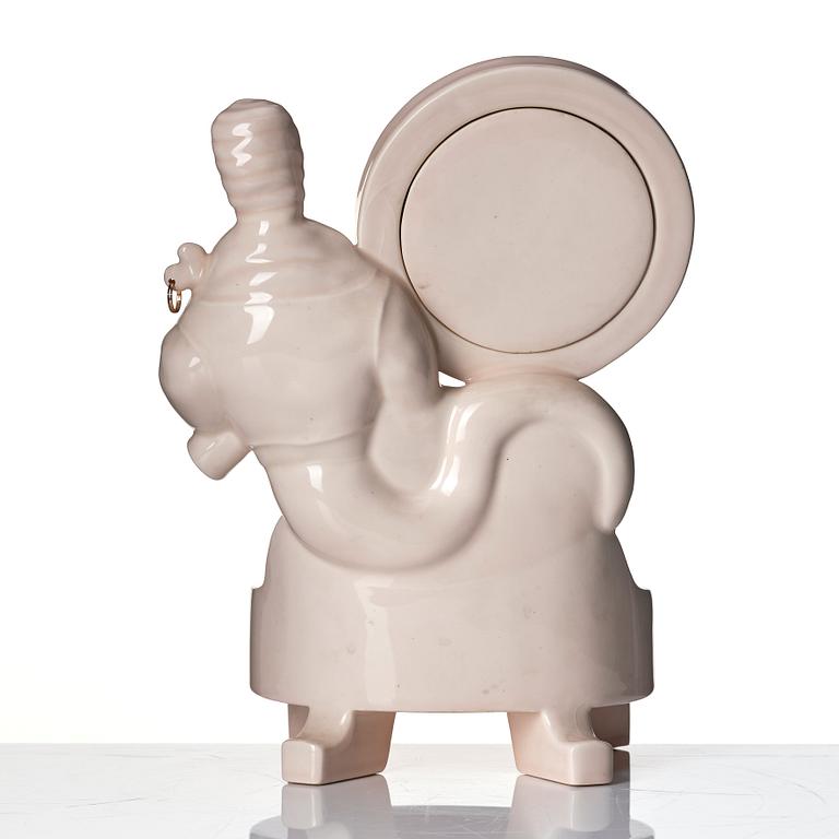 Mats Theselius, a ceramic sculpture with mirror 'Anden i flaskan', ed. 50/50, 1991.