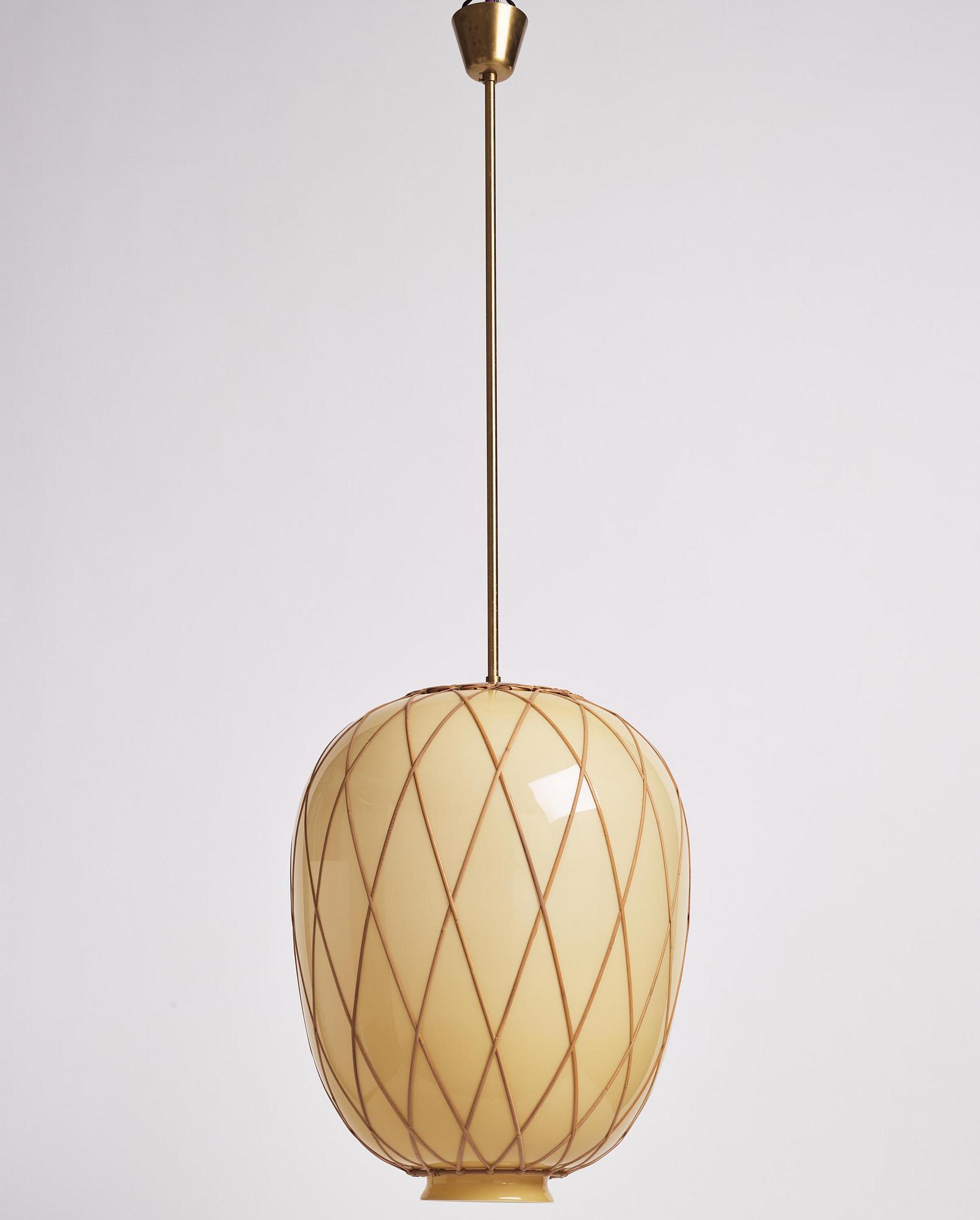 Harald Notini, taklampor, ett par, modell "11555", Arvid Böhlmarks Lampfabrik, Stockholm, 1940-tal.