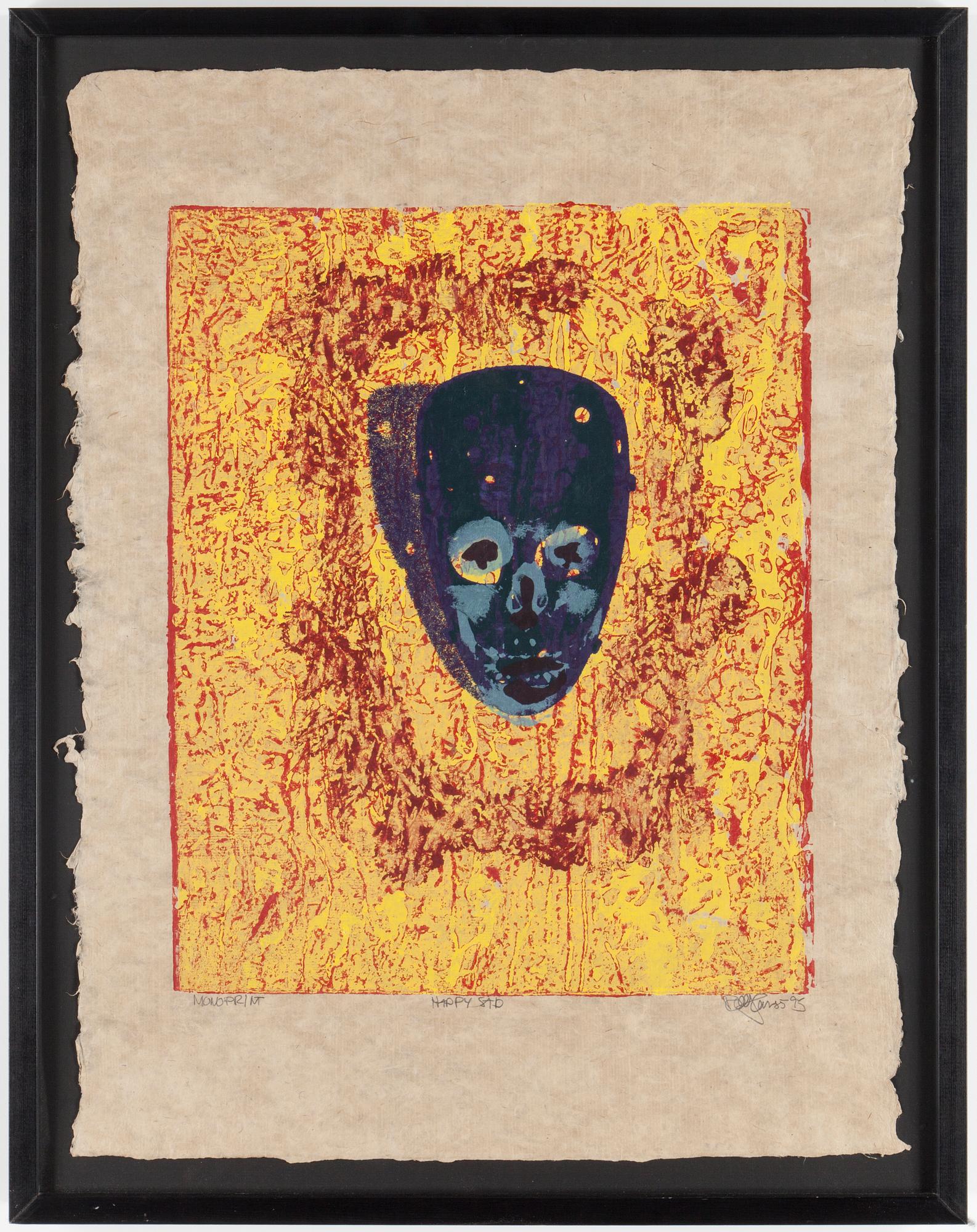ROLF HANSON, "Happy Sad", monoprint, signerad och daterad 1995.