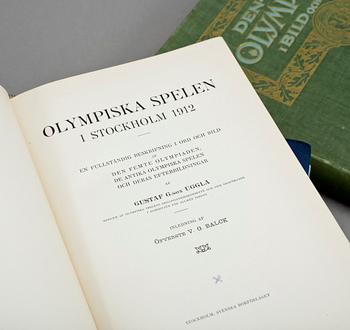 PARTI BÖCKER, 6 volymer, bla Idrottsboken 1945, Olympiska spelen 1912.