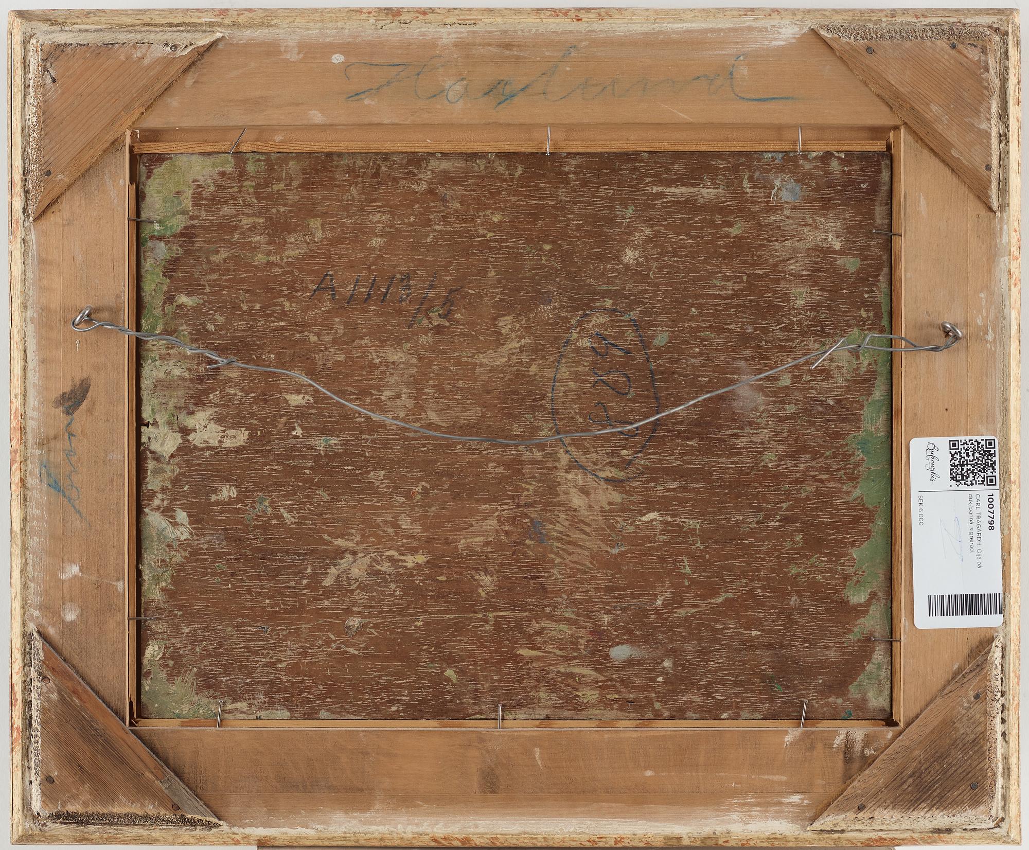 CARL TRÄGÅRDH, Oil on canvas/panel, signed.