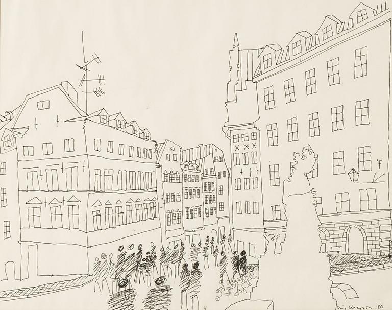 Stig Claesson, ink, signed and dated -80.