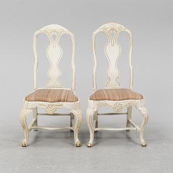 STOLAR, ett par, senbarock, 1700-talets mitt.