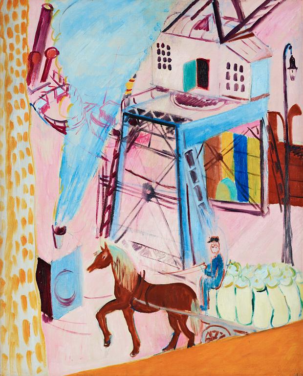 Sigrid Hjertén, "Det blå lokomotivet" (The Blue Locomotive).