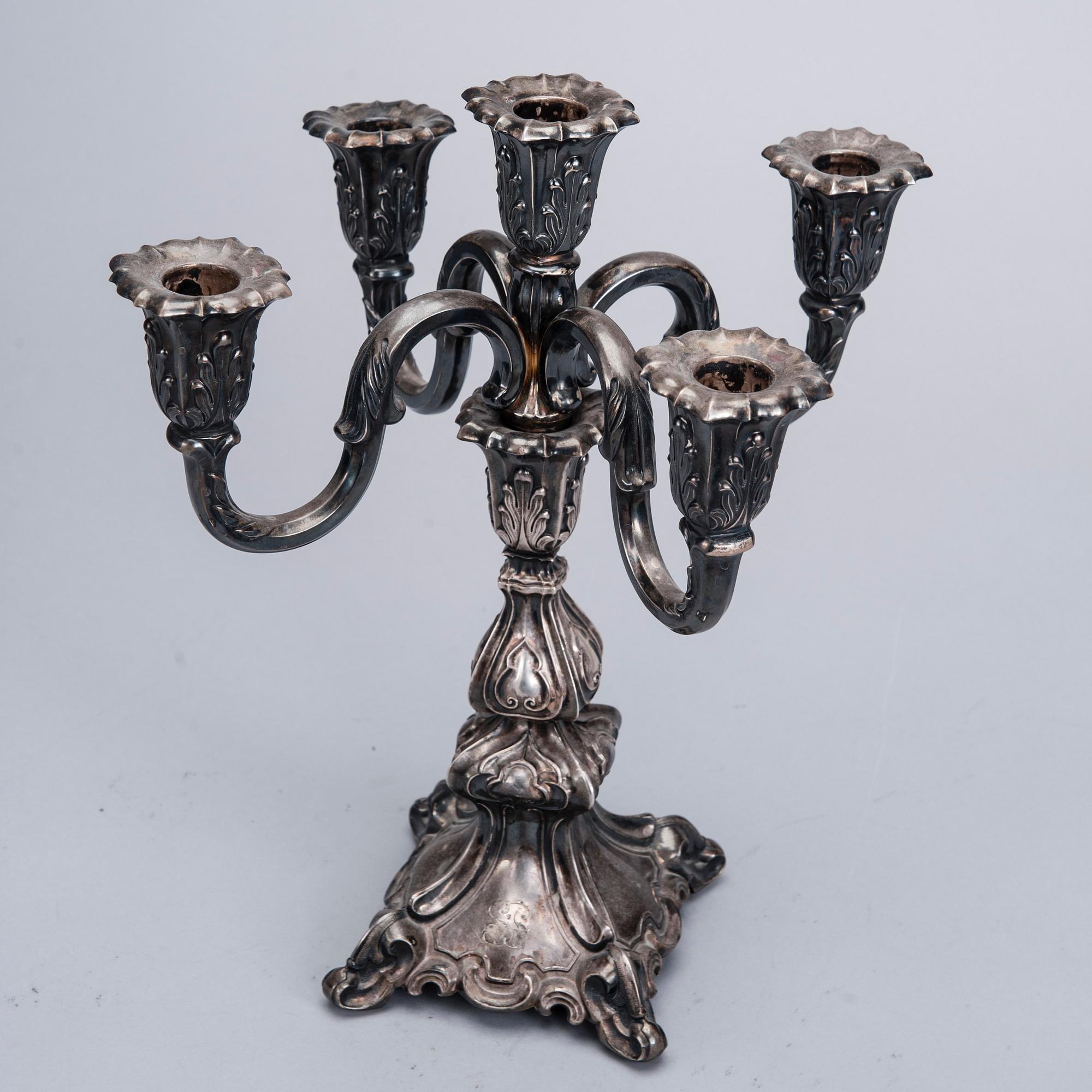 KANDELABER, silver, Auran Kultaseppä Oy, Åbo, 1975.
