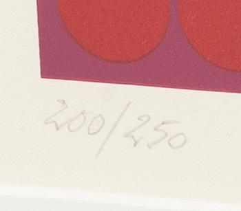 Victor Vasarely, färglitografi, numrerad 200/250 och signerad.