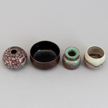 STIG LINDBERG, four stoneware pieces, Gustavsbergs Studio.