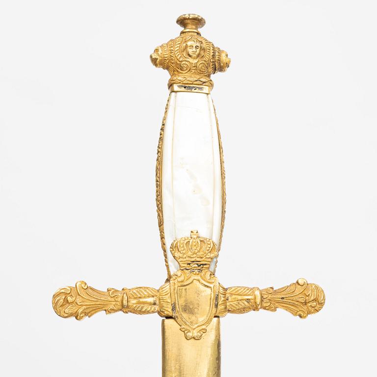 A Swedish small-sword, 19th Century, with scabbard.