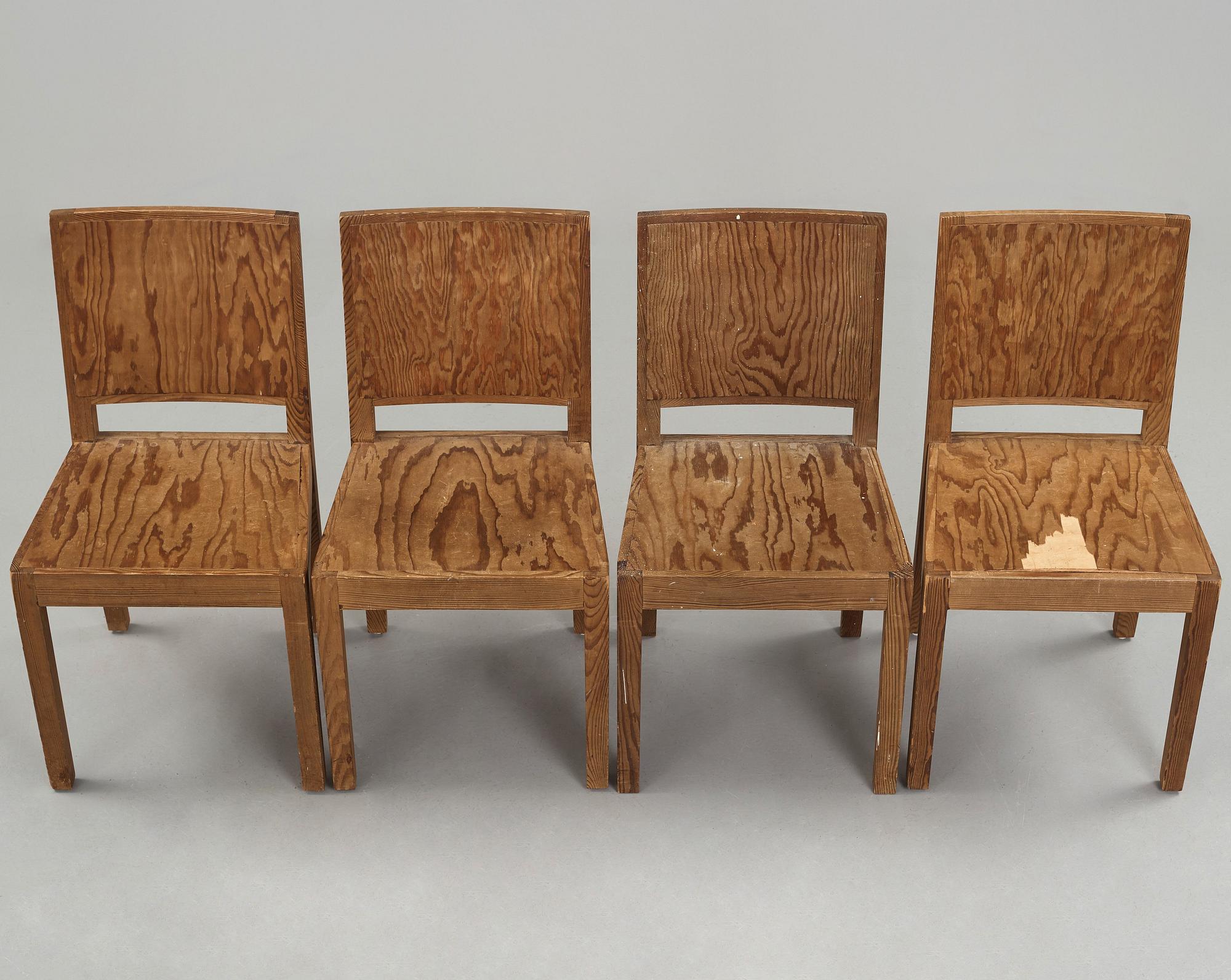 Axel Einar Hjorth, stolar, 4 st "Wärmdö", Nordiska Kompaniet 1930-tal.