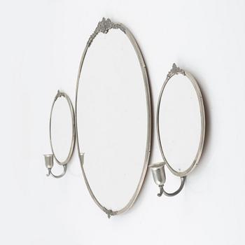 Spegel med 2 lampetter, 1900-talets första hälft.