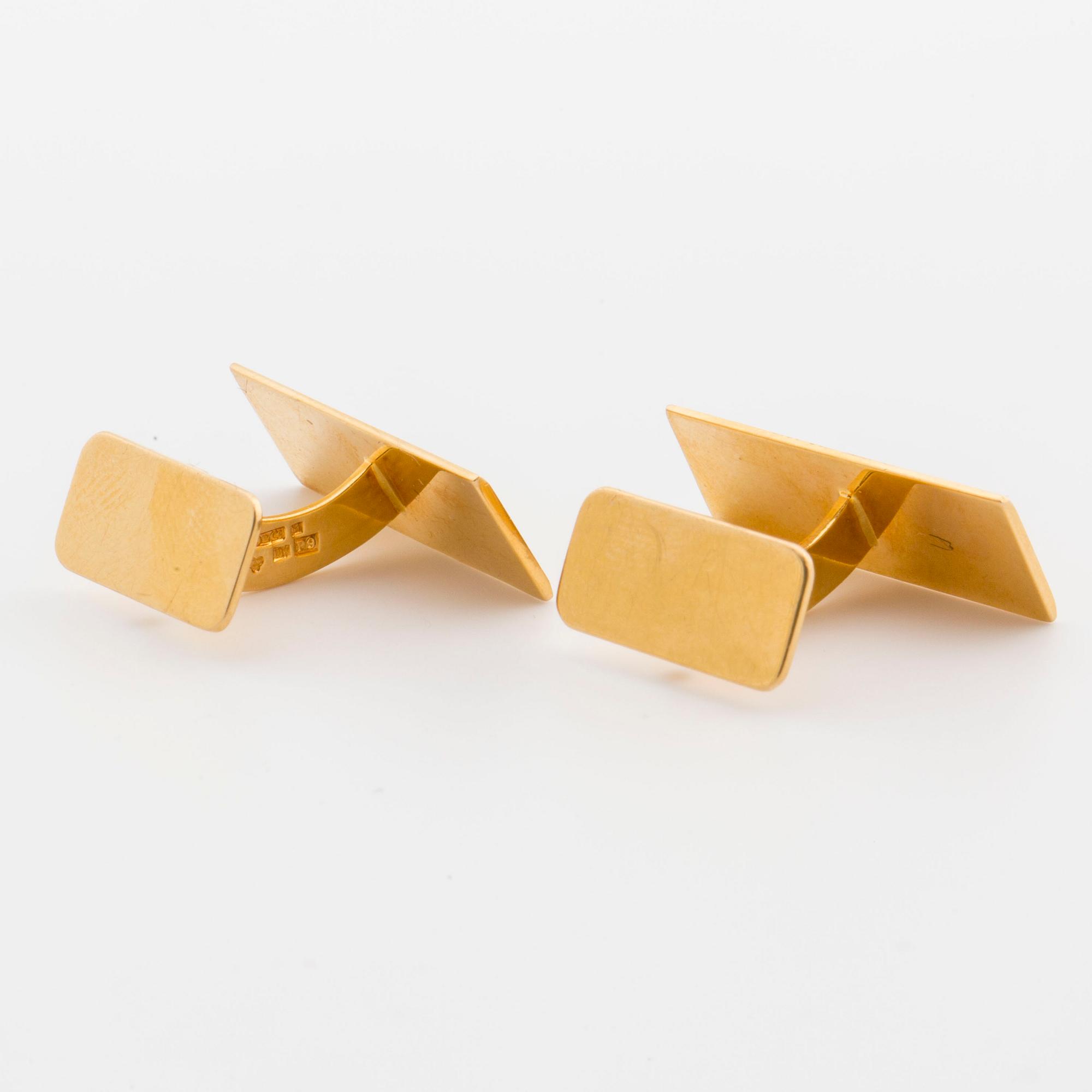 MANSCHETTKNAPPAR, ett par, 18K guld, Gustav Dahlgren Malmö, 1965,