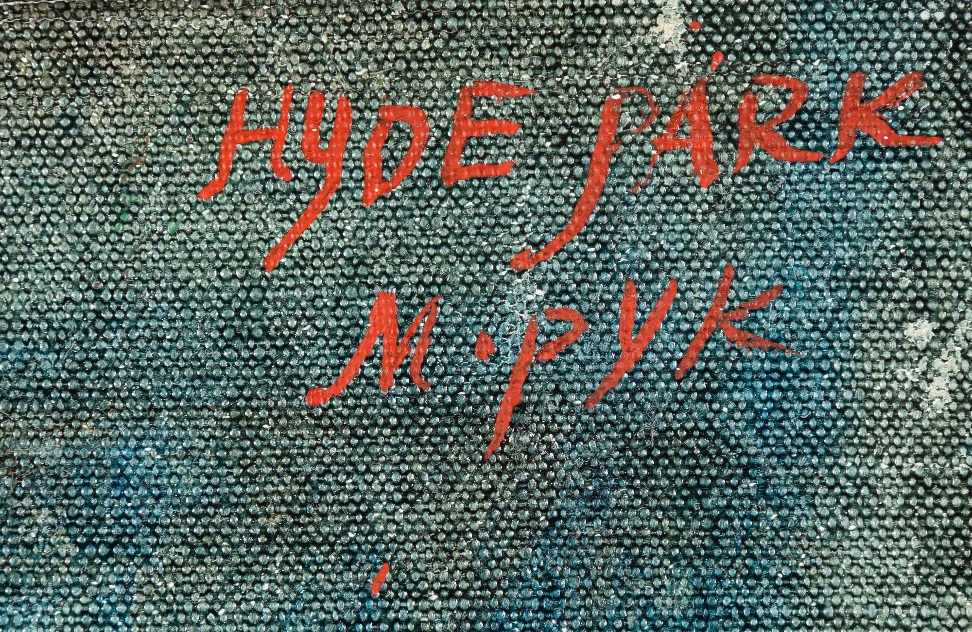 Madeleine Pyk, "Promenad med giraff" (Hyde Park).