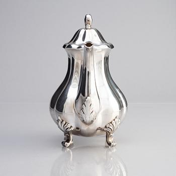 A Rococo style silver coffee pot, Swedish import marks, 20th Century.