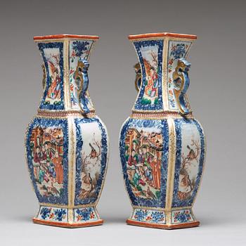 A pair of famille rose vases, Qing dynasty, Qianlong (1736-95).