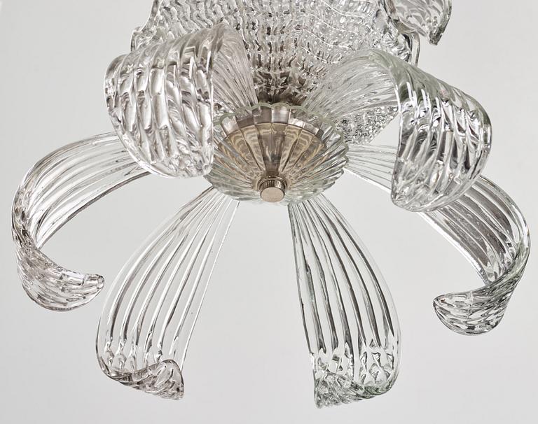 FRITZ KURTZ, a glass ceiling light, Orrefors, 1940's/50's.