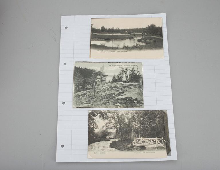 ALBUM med VYKORT och TILLHÖRANDE NEGATIV, 120 st, Finland 1900-talets början.