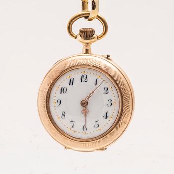 Pocket watch with chain, 28 mm.